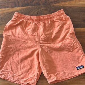 Patagonia Kids’ Baggies 7”- Lined Orange Swim Trunks